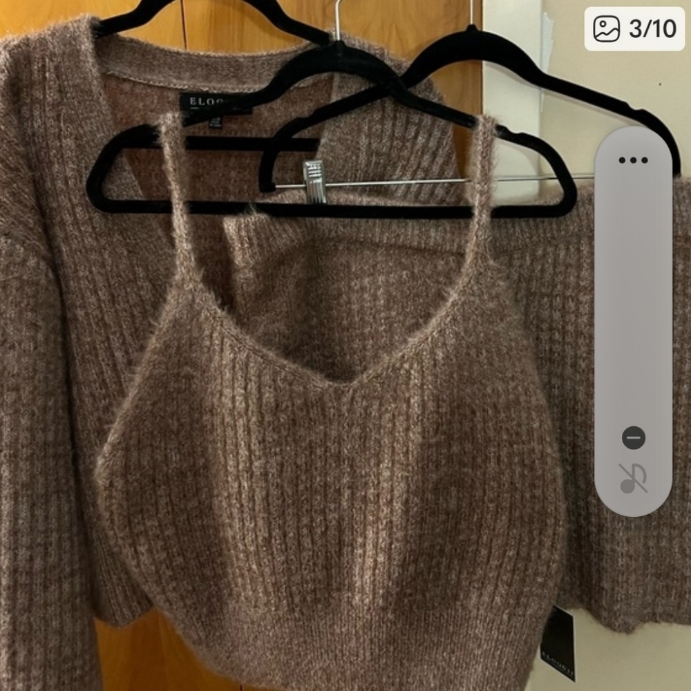 ELOQUII 3 piece sweater, crop and short set size 18-20